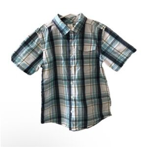 (7) Boys Plaid Shirt - Blue and White